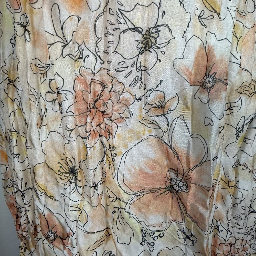 Le Ragazze Womens Sleeveless Midi Dress Size Large Floral Silk Blend Lined Italy - Picture 3 of 12